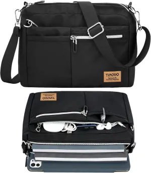 TiMOVO 9-11 Inch Tablet Sleeve Bag for iPad 11-inch A16 2025, iPad 10th Generation 10.9", iPad 10.2", iPad Air 11/5th/4th Gen. 10.9", Galaxy Tab A9 Plus 11", Anti-Theft Deisgn & Shoulder Strap, Black