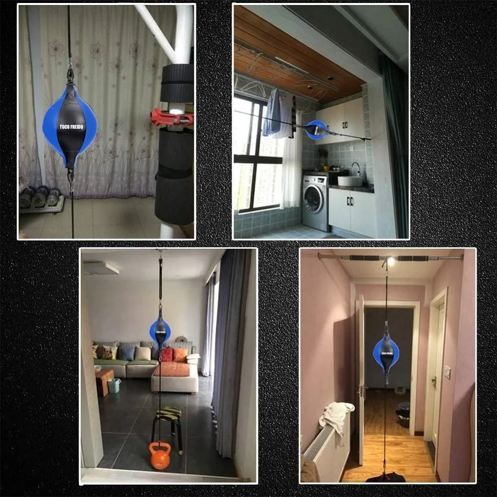 TOCO FREIDO Double End Punching Ball, Speed Bag with Difficulty Levels Boxing Reflex Ball with Headband, Perfect for Reaction, Agility, and Hand Eye Coordination Training