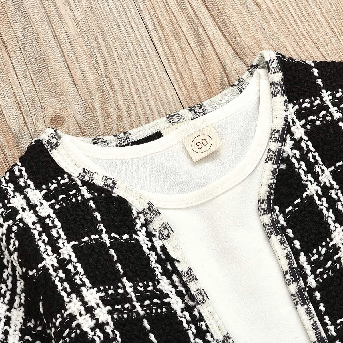 Toddler Kids Baby Girls Plaid Skirt Set Cardigan Jacket Coat   Tutu Dress Set Long Sleeve Outfits Fall Outfit Set