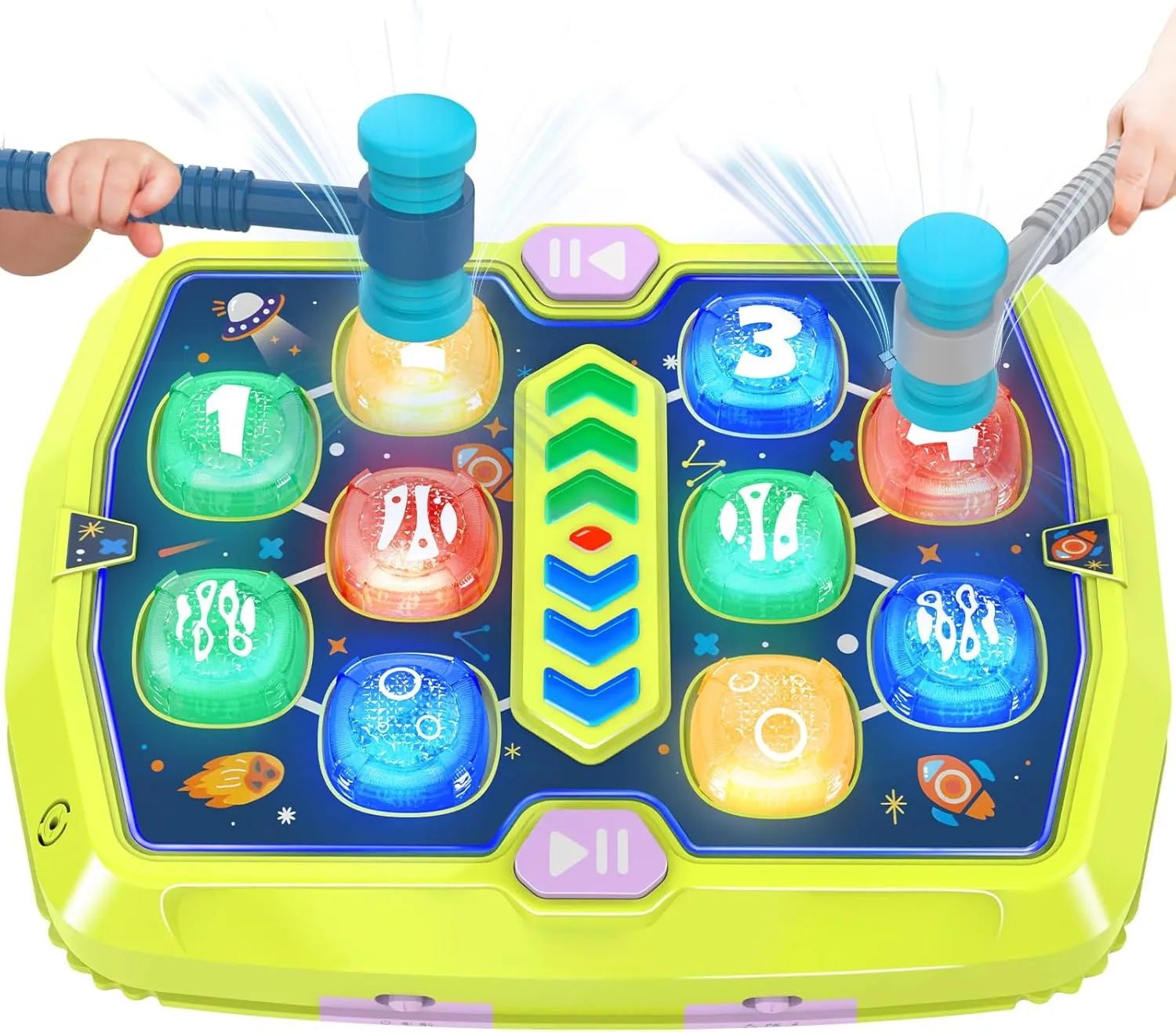 Toddlers Toys Age 3-8, Hammer Mole Game Toys for 3 4 5 6  Year Old Boys, with 3 Modes, 36 Levels and Light-up, Baby Toy Gifts for Early Learning, Birthday Gift for Toddler Boy Girl Toy