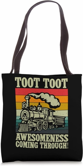 Toot Toot awesomeness coming through Train Conductor Tote Bag