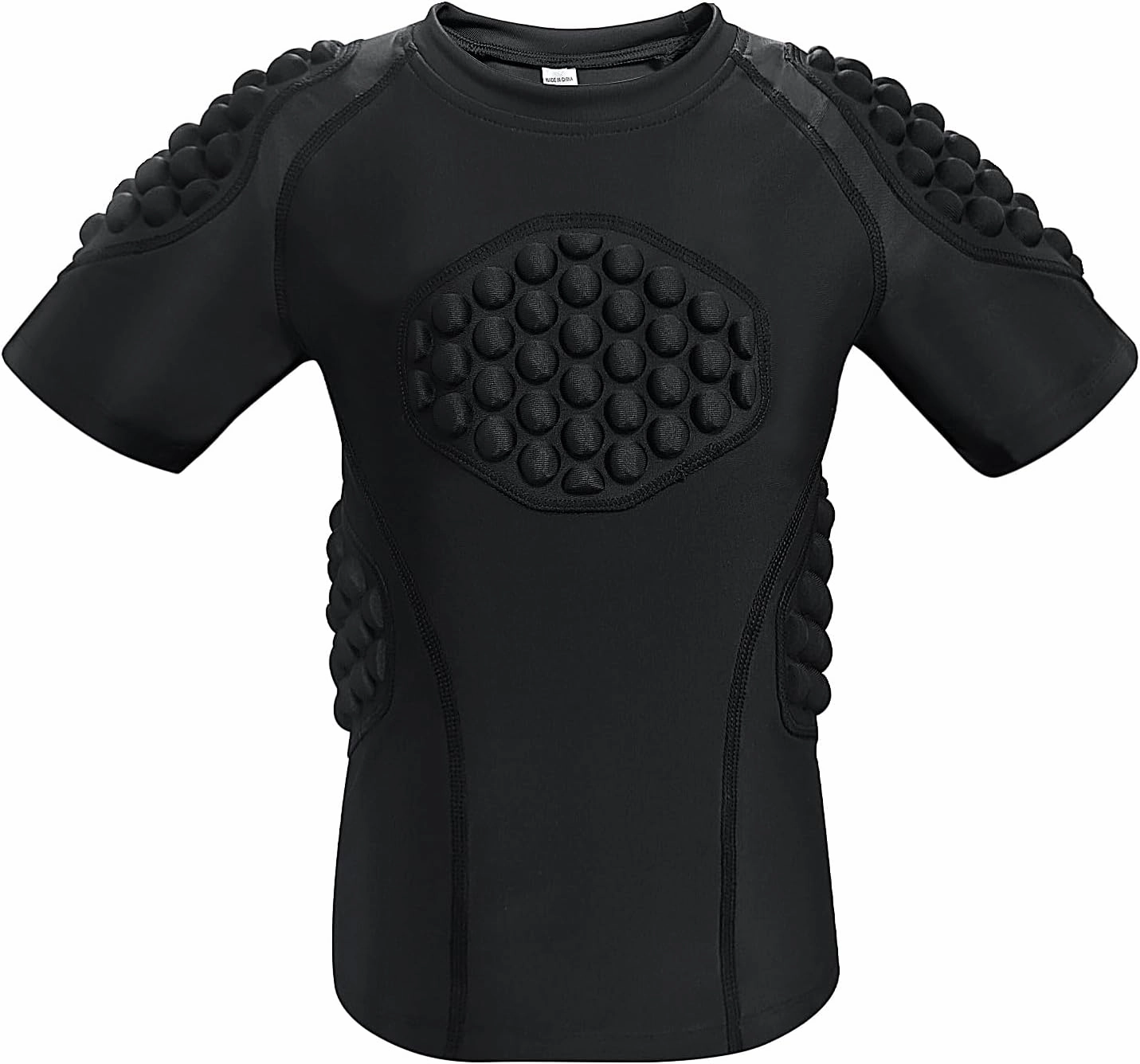 Topeter Football Padded Shirt for Youth, Kids Compression Rib Protector Shirts with Rib/Chest/Shoulder/Back Pads