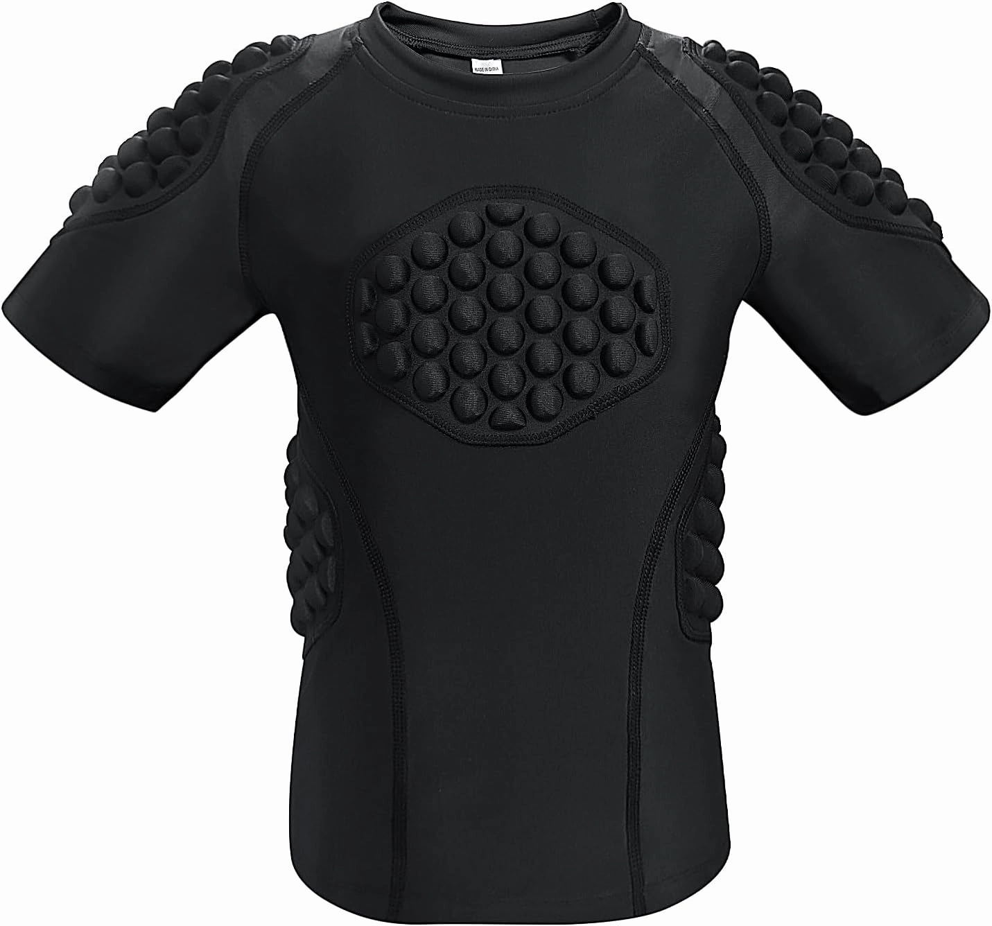 Topeter Football Padded Shirt for Youth, Kids Compression Rib Protector Shirts with Rib/Chest/Shoulder/Back Pads