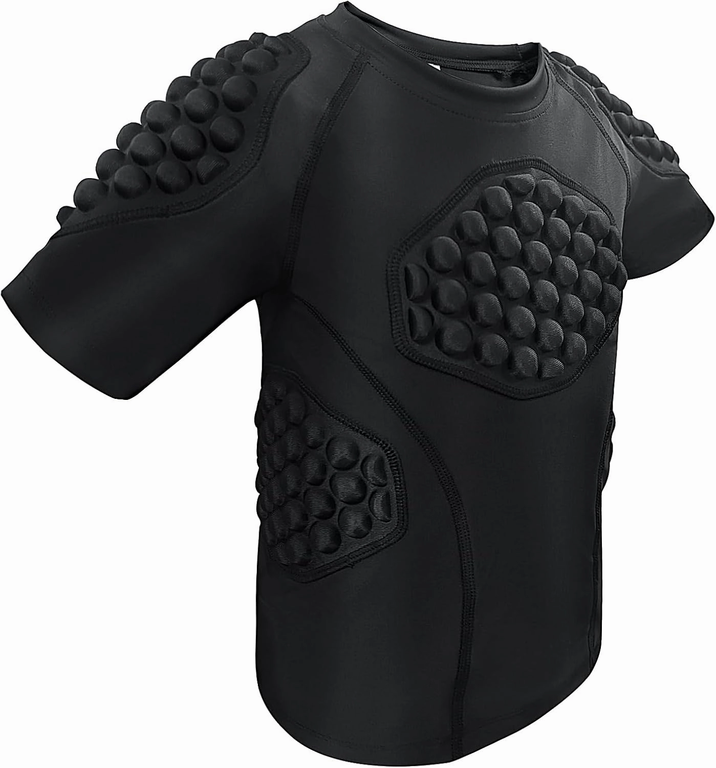 Topeter Football Padded Shirt for Youth, Kids Compression Rib Protector Shirts with Rib/Chest/Shoulder/Back Pads