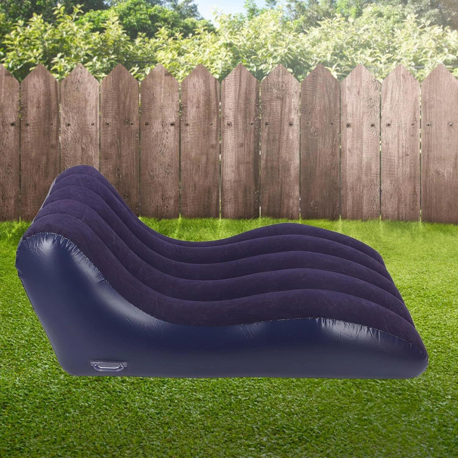 TOPINCN Portable Inflatable Lounger Sofa Portable Inflatable Recliner Lounge Sofa, Lazy Air Couch Reclining Chair for Indoor and Outdoor Patio Camping (Navy Blue)