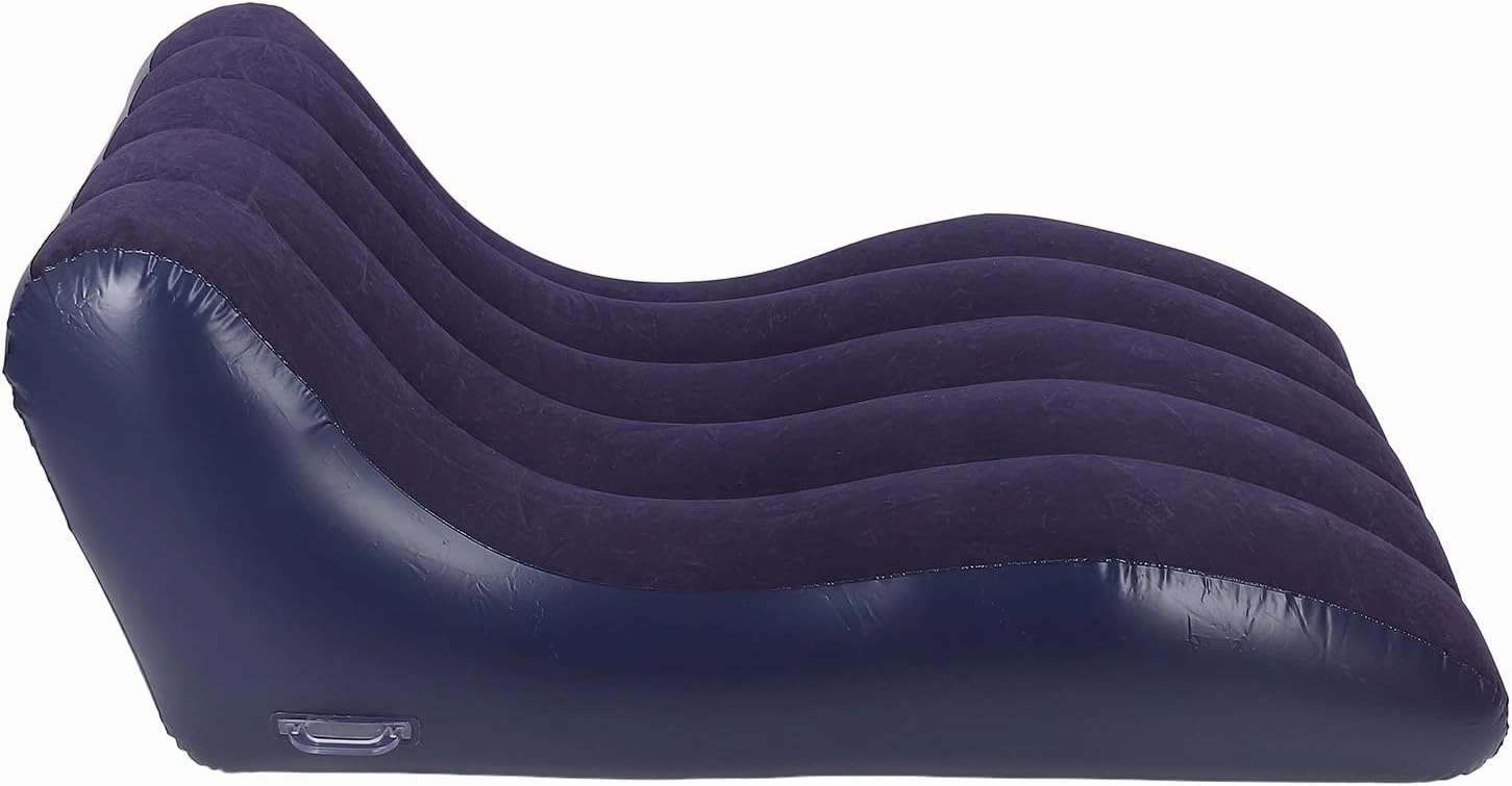 TOPINCN Portable Inflatable Lounger Sofa Portable Inflatable Recliner Lounge Sofa, Lazy Air Couch Reclining Chair for Indoor and Outdoor Patio Camping (Navy Blue)