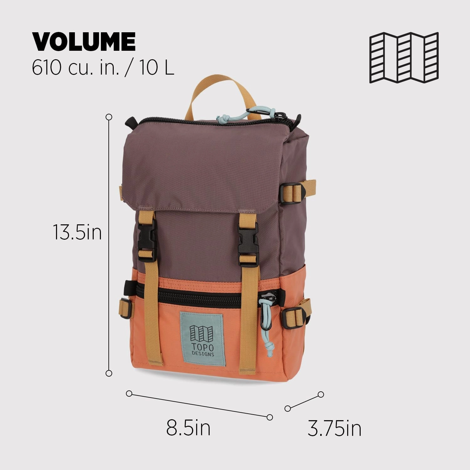 Topo Designs Rover Pack Mini - Coral/peppercorn - One Size