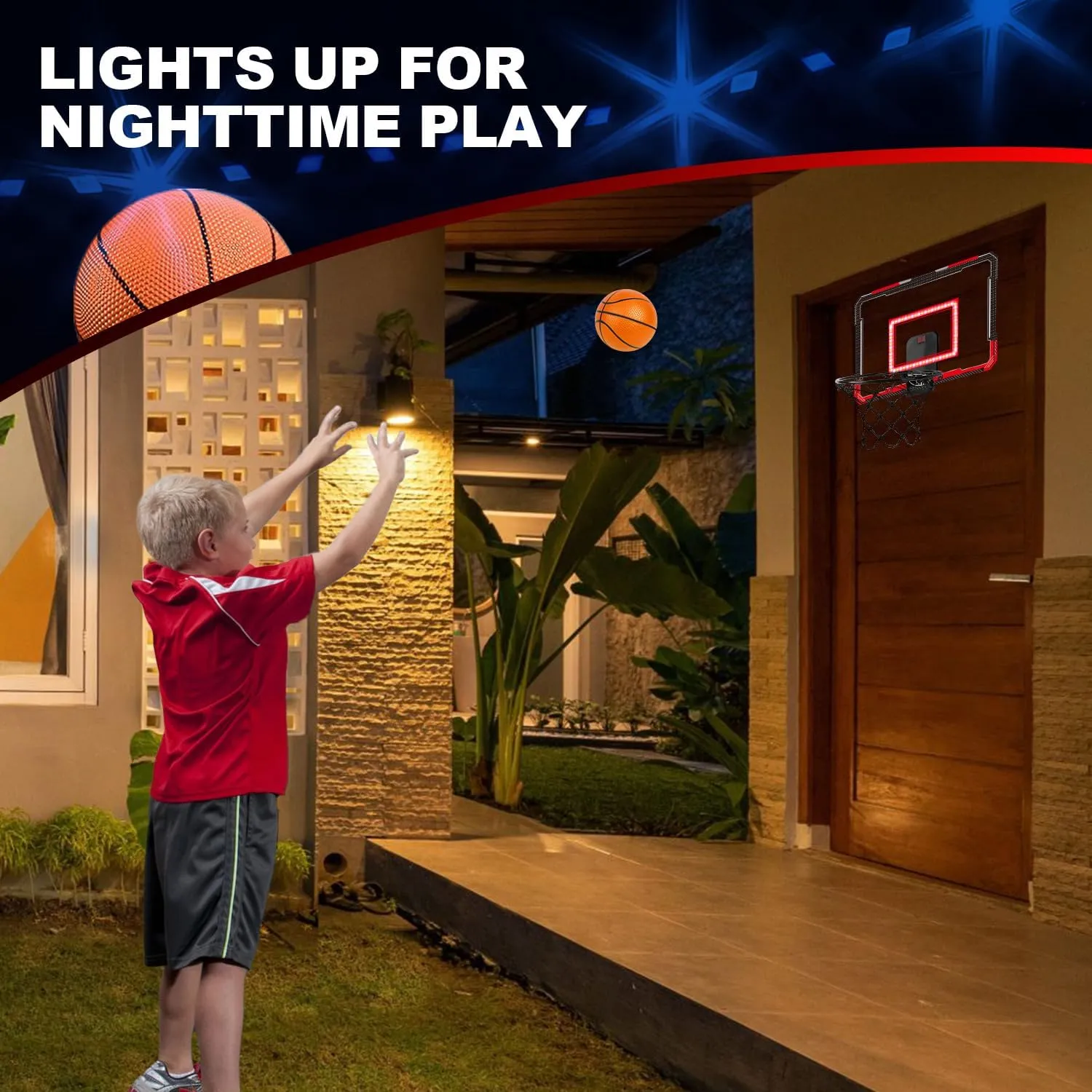 TOY Life Over The Door Basketball Hoop for Kids, Teens, Adults - Indoor Mini Hoop for Room, Office with 4 Balls - Basketball Goal