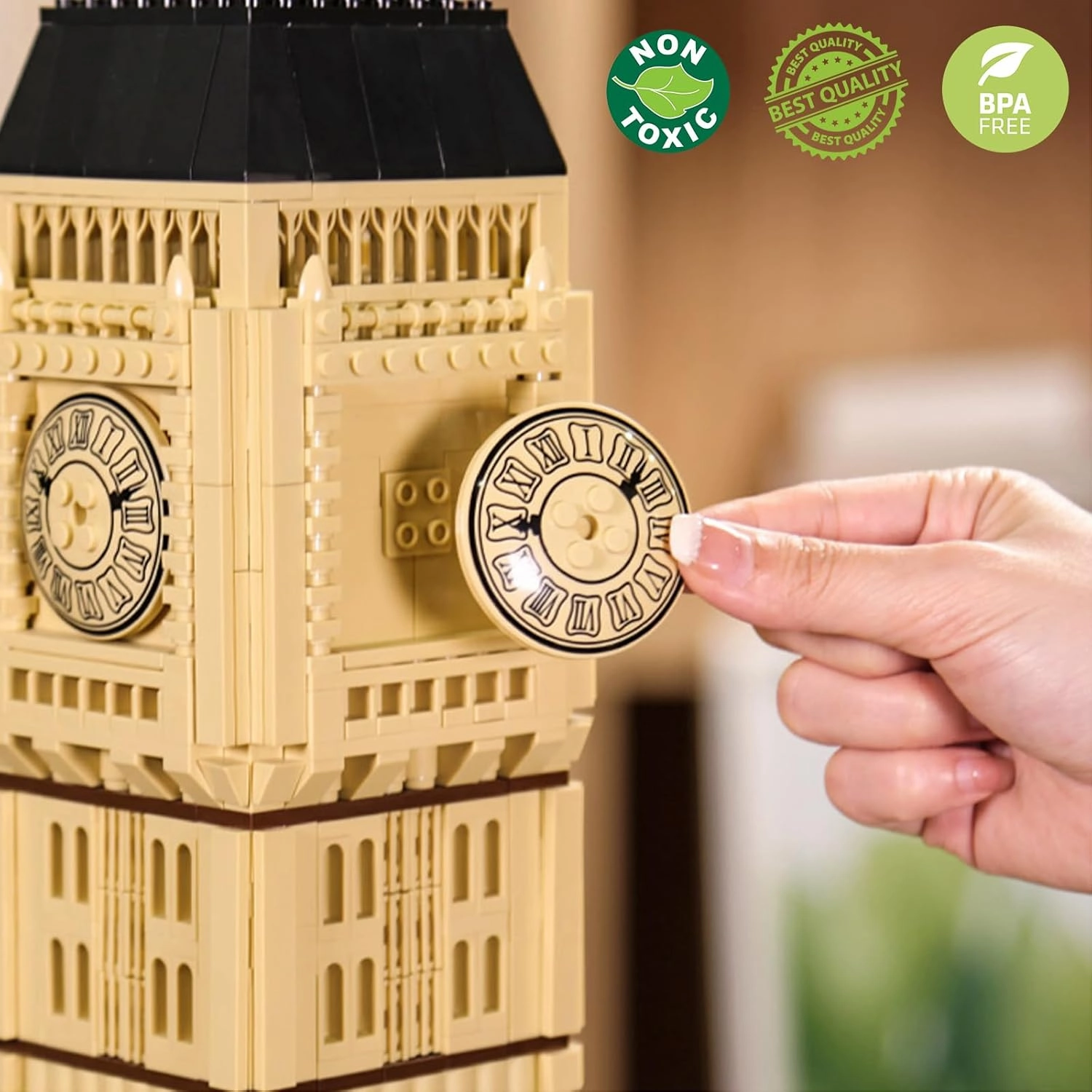 Toy Building Block Set, London Big Ben Elizabeth Tower Building Blocks Regular Size Brick World Famous Architecture hristmas Birthday Gift for Adults Children Kids Boys Girls 8  1666 PCS