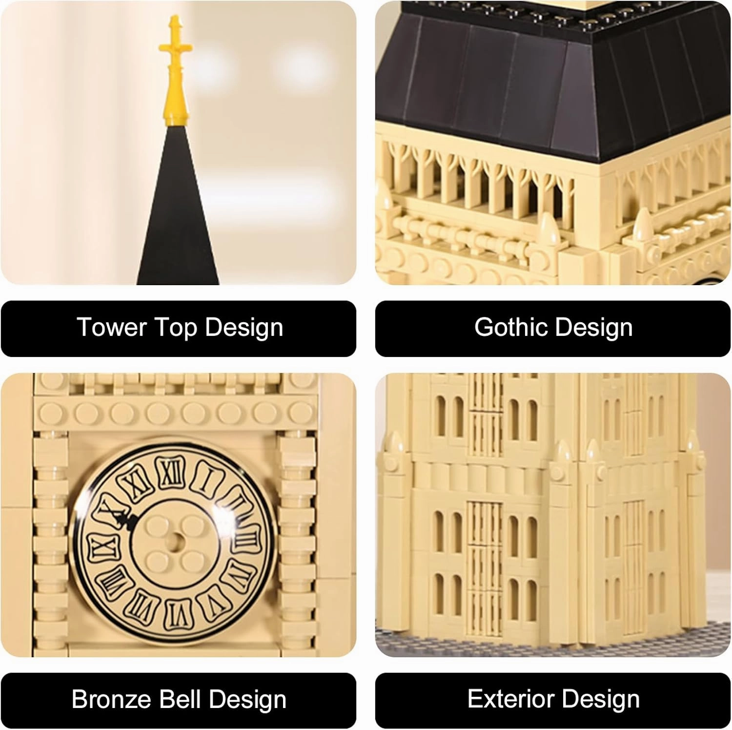 Toy Building Block Set, London Big Ben Elizabeth Tower Building Blocks Regular Size Brick World Famous Architecture hristmas Birthday Gift for Adults Children Kids Boys Girls 8  1666 PCS