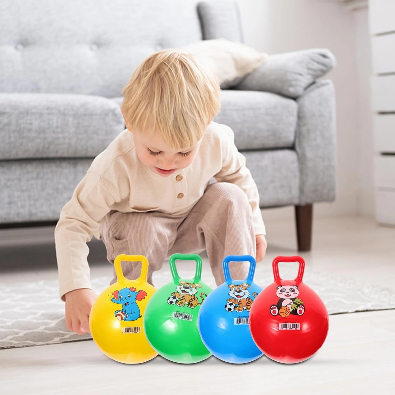 TOYANDONA Ball Children 4pcs Jumping Bouncing for Exercise Toy Color Animal Fitness Children Inflatable Pattern Balls Random Kindergarten Balance Bouncy Bounce Ball