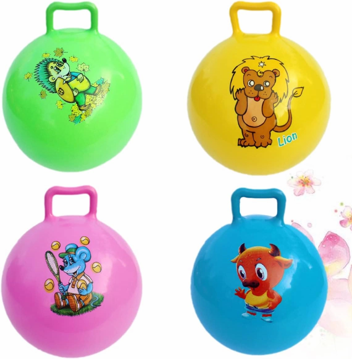 TOYANDONA Ball Children 4pcs Jumping Bouncing for Exercise Toy Color Animal Fitness Children Inflatable Pattern Balls Random Kindergarten Balance Bouncy Bounce Ball