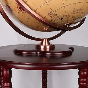Toys World Globe Globe 62cm Wine Cabinet Metal Bracket Wooden Seat Home Decoration Office Decoration Colorful Map for Early Learning and Teaching (Size : 50CM) ()