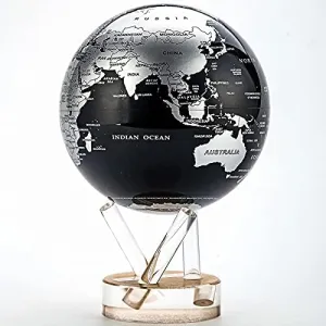 Toys World Globe Light Energy Rotation Floating Globe Office Study Decoration Creative Birth 4.5/6/8.5IN Colorful Map for Early Learning and Teaching (Color : Black, Size : 4.5in) (Black 4.5in)
