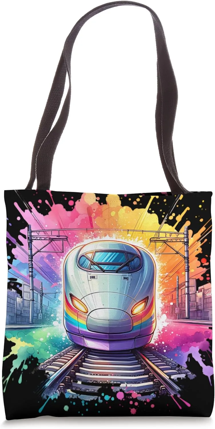 Train Railfan Bullet Railway Lines Railroad Tote Bag