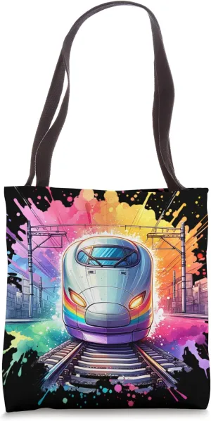 Train Railfan Bullet Railway Lines Railroad Tote Bag