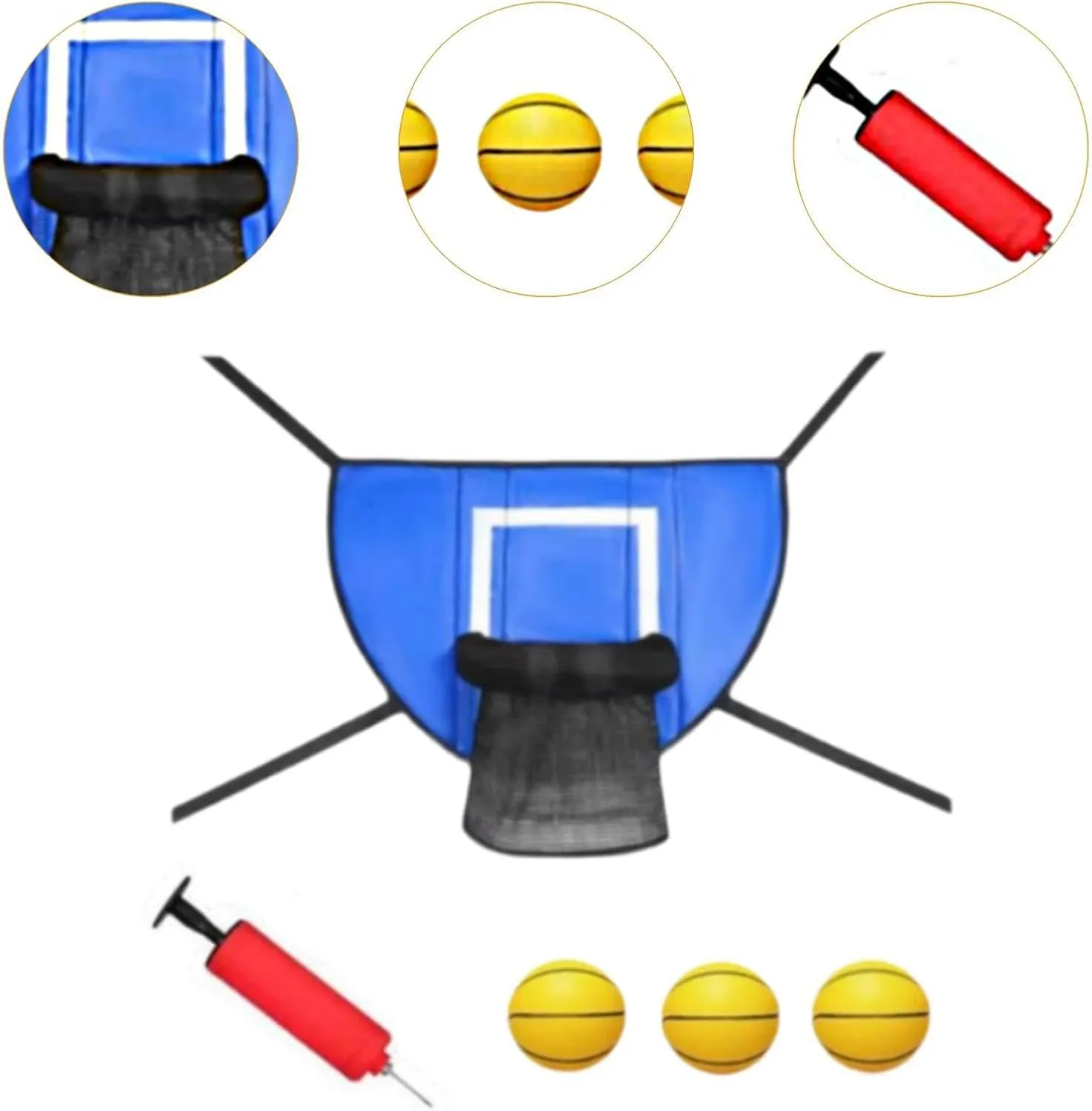 Trampoline Basketball Hoop Set, Soft Basketball Goal, Trampoline Accessories for Kids Children