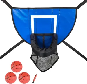 Trampoline Basketball Hoop with 3 Basketballs, Kids Basketball Stand with Pump Breakaway Rim for Dunking Trampoline Basketball Attachment for All Ages Basketball Lovers