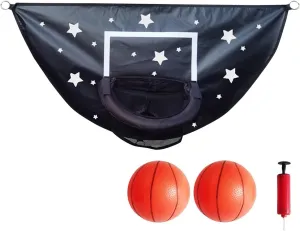 Trampoline Basketball Hoop with Breakaway Rim & Mini Basketballs - Universal Easy-to-Install Sports Goal Attachment for Kids/Adults, Lightweight Backboard, Indoor/Outdoor Use, Includes Pump