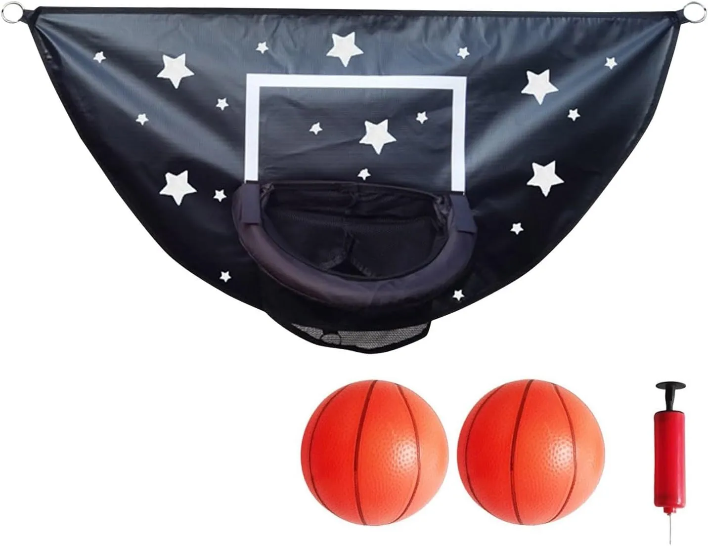 Trampoline Basketball Hoop with Breakaway Rim & Mini Basketballs - Universal Easy-to-Install Sports Goal Attachment for Kids/Adults, Lightweight Backboard, Indoor/Outdoor Use, Includes Pump