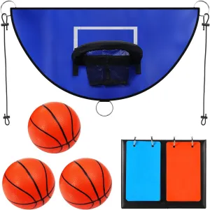 Trampoline Basketball Hoop, with Scoreboard and Mini Basketballs, Breakaway Rim for Dunking Trampoline Basketball Attachment Trampoline Accessory for Kids Adults Indoor Outdoor