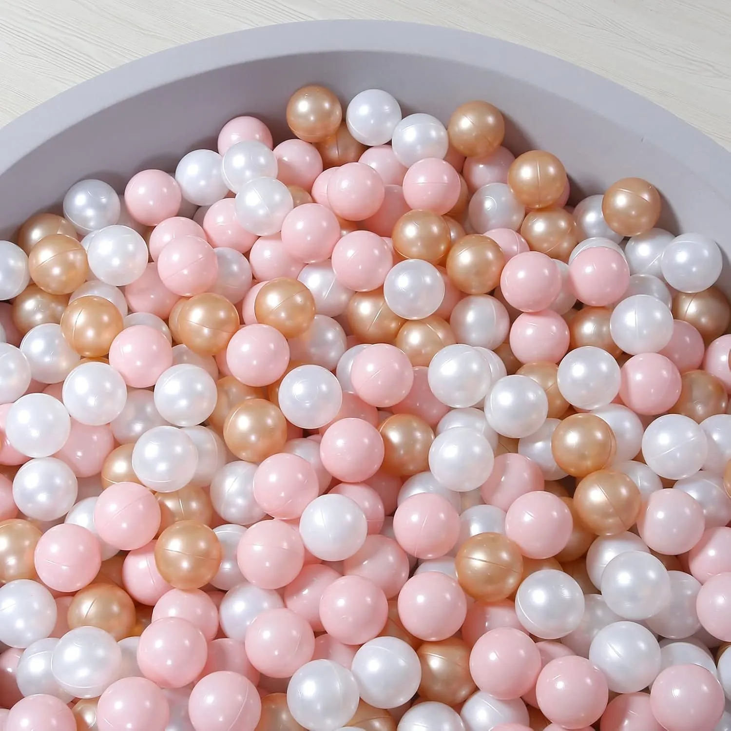 TRENDPLAY Plastic Balls for Ball Pits, Pack of 100 Hollow Balls, Perfect for Toddler Baby Pools,Party Decoration, 2.2 Inch 2.4 Inch 2.75 Inch