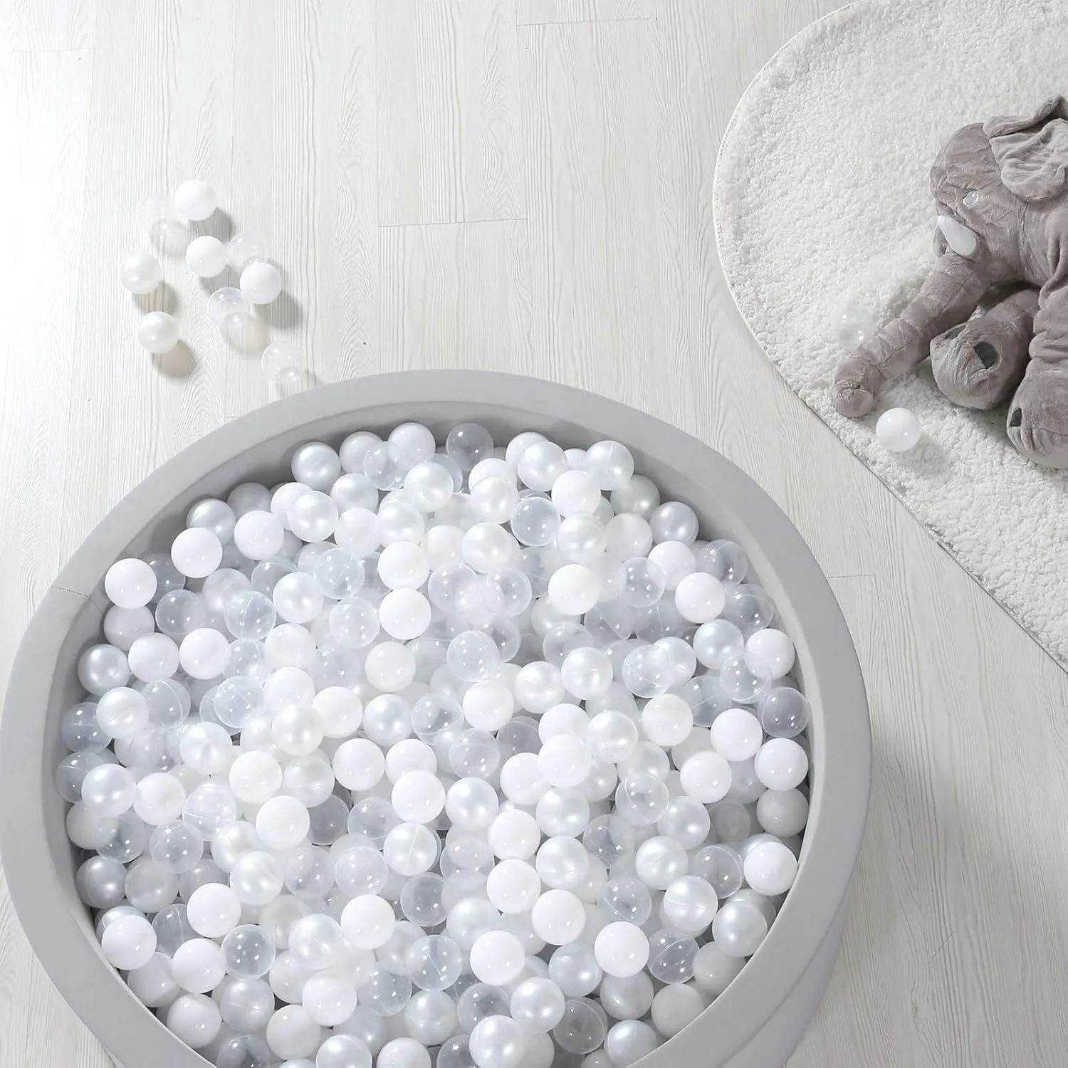 TRENDPLAY Plastic Balls for Ball Pits, Pack of 100 Hollow Balls, Perfect for Toddler Baby Pools,Party Decoration, 2.2 Inch 2.4 Inch 2.75 Inch