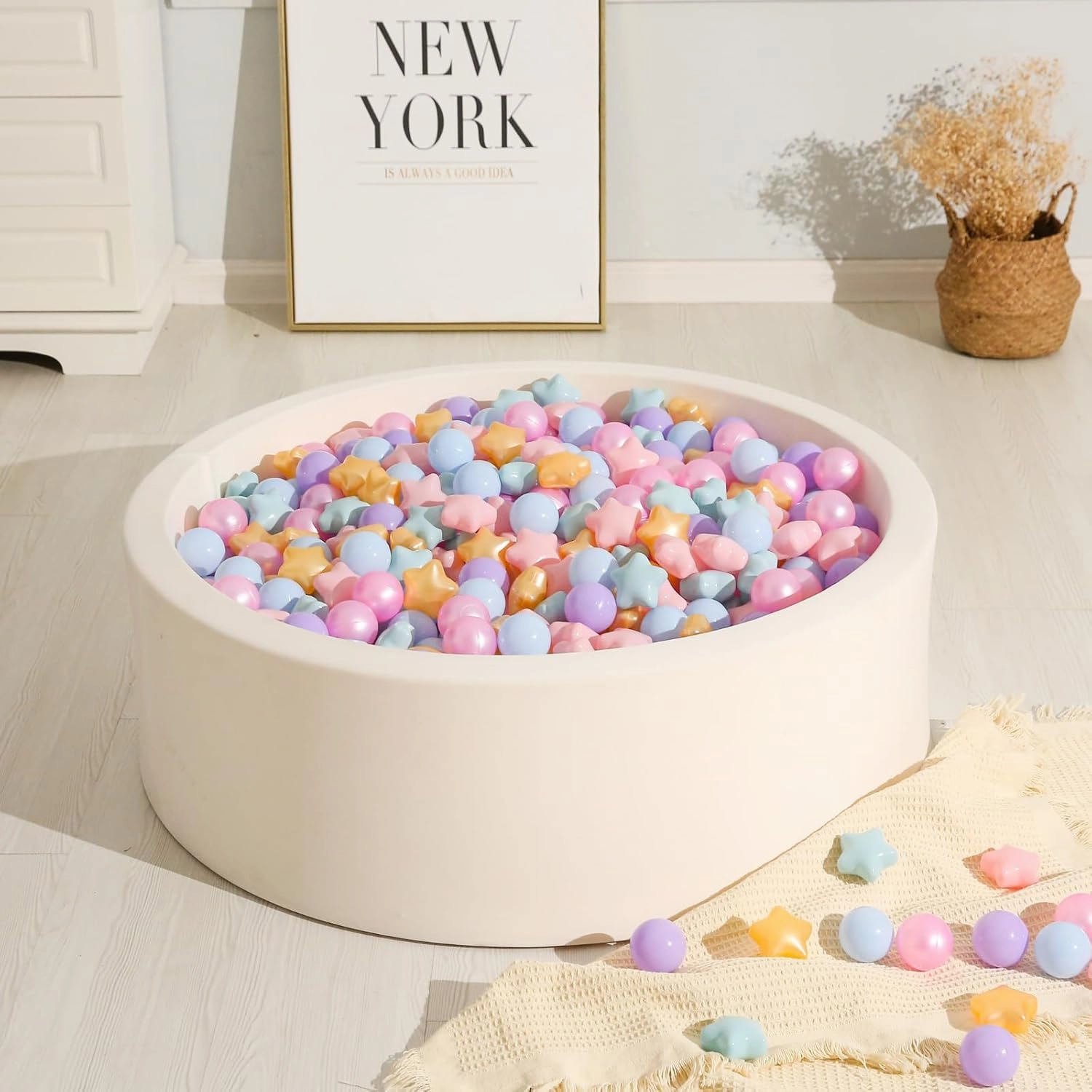 TRENDPLAY Star Ball Pit Balls 50 100 200 500 for Toddlers - Ball Pit Ball Shapes for Boys Girls Fun, Birthday Party, Christmas Decoration