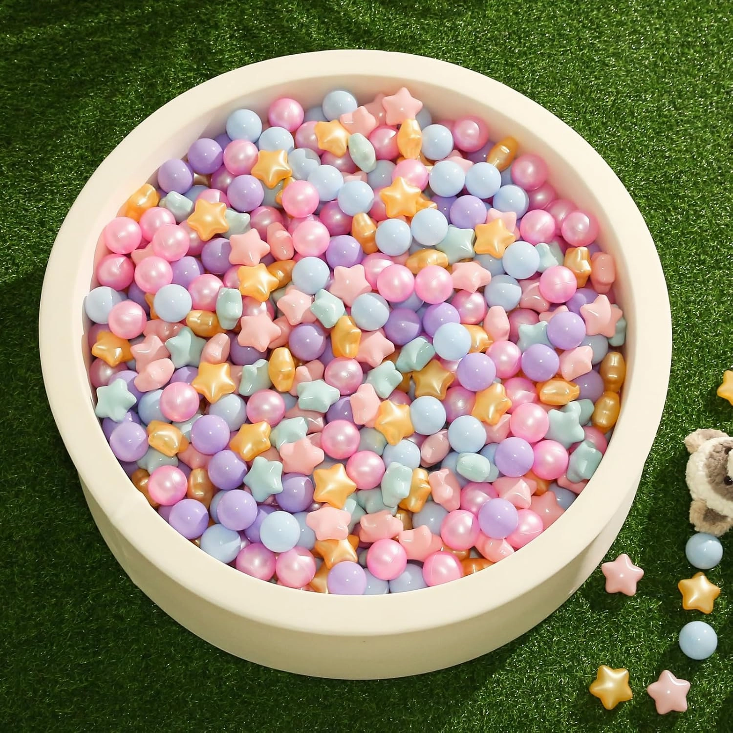 TRENDPLAY Star Ball Pit Balls 50 100 200 500 for Toddlers - Ball Pit Ball Shapes for Boys Girls Fun, Birthday Party, Christmas Decoration
