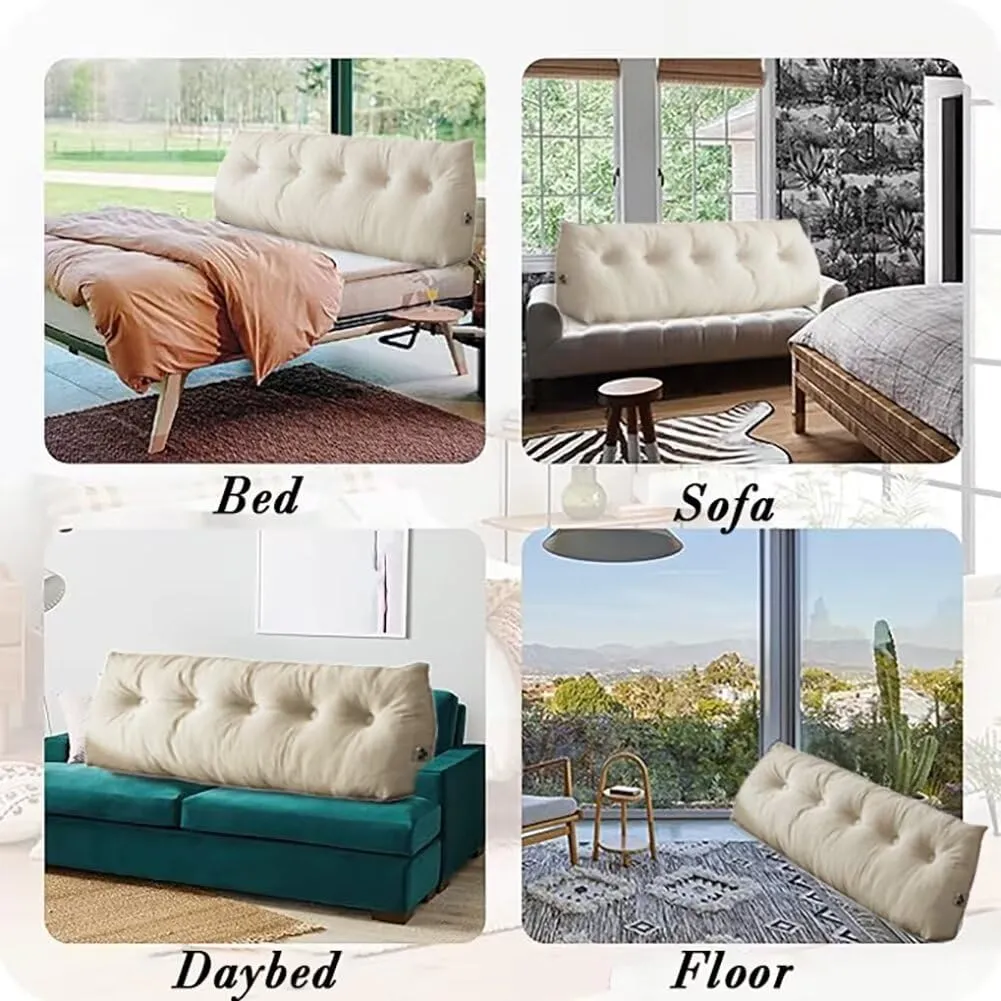Triangular Wedge Headboard Pillows Twin Headboard Pillow for Colleage Dorm Long Backrest Positioning Support for Sleeping Reading Backrest Pillow with Side Pockets Decorative Pillow