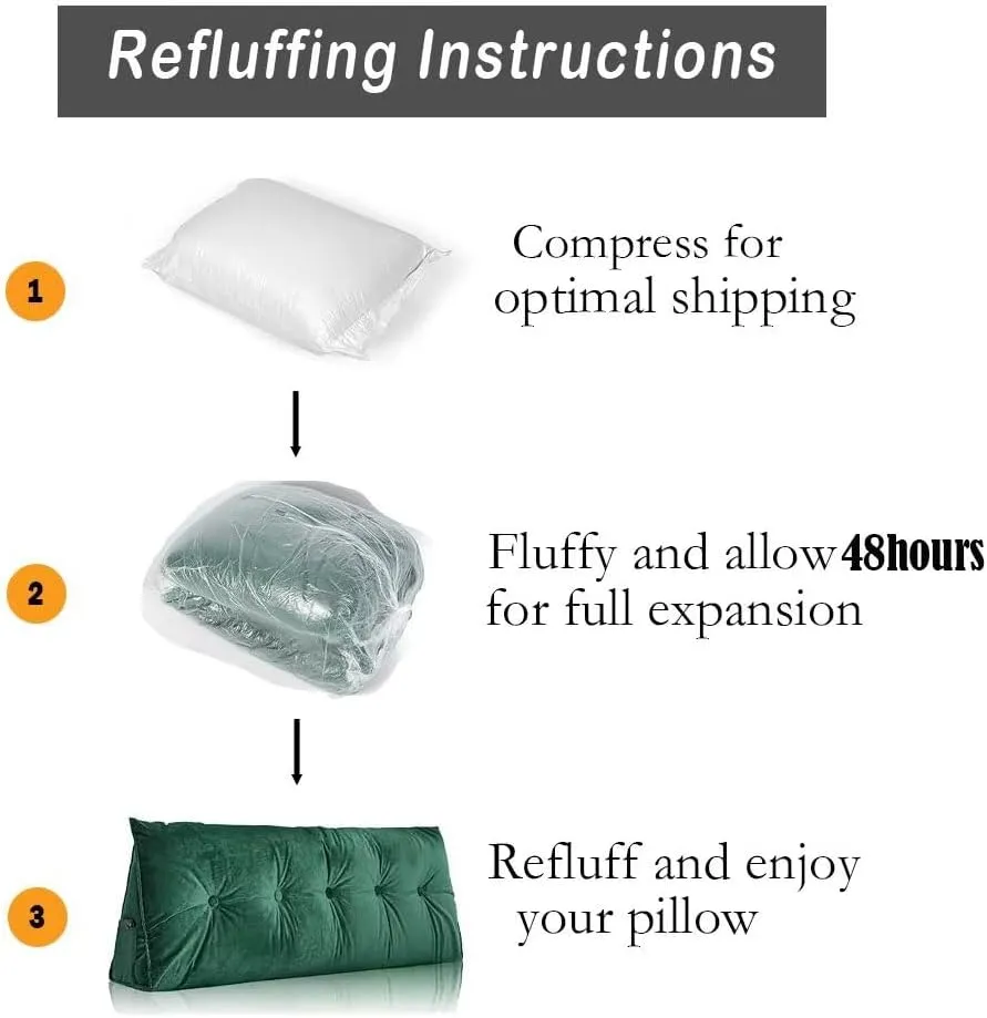 Triangular Wedge Headboard Pillows Twin XL Dorm Headboard Pillow Long Backrest Positioning Support Reading Bolster Pillow with Side Pockets Wedge Pillow College Dorm Room Essentials