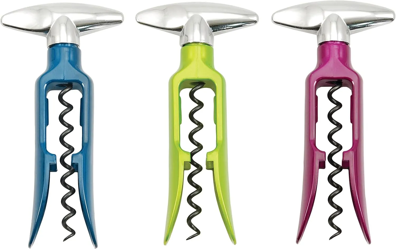 True Twister Self Pulling Compact Corkscrew Wine Opener Manual Kitchen Gadgets, Bar Tools, Bartending Supplies, Pack of 1, Colors May Vary