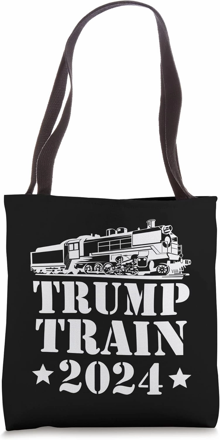 Trump Train 2024 Funny President Trump Supporter Re-election Tote Bag