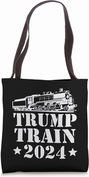 Trump Train 2024 Funny President Trump Supporter Re-election Tote Bag
