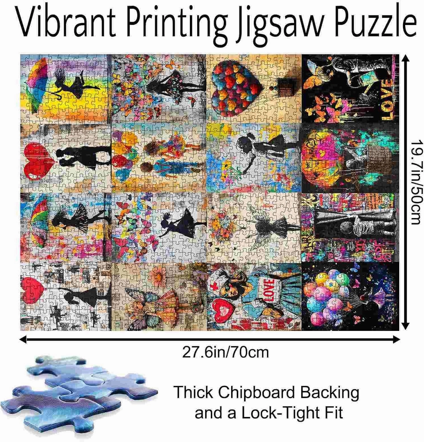 Tucocoo Banksy Art Puzzles for Adults Colorful Graffiti 1000 Piece Jigsaw Puzzle Street Collage Artwrok DIY Crafts Puzzle Family Games Night Educational Toys for Puzzle Lovers Gift (27x20 Inches)