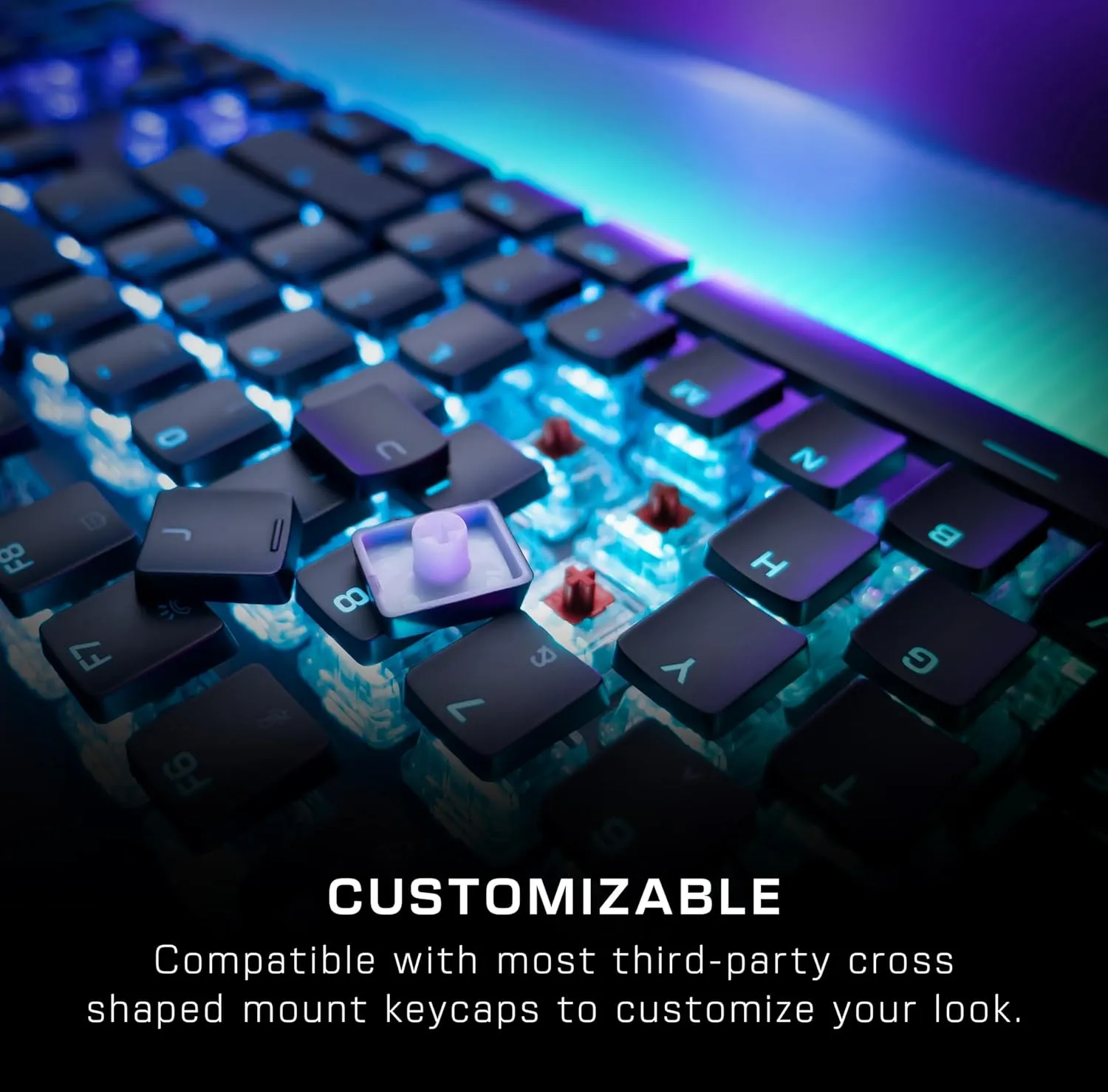 Turtle Beach Vulcan II Max – Optical-Mechanical PC Gaming Keyboard, Customizable RGB Illuminated Keys and Palm Rest, Smart Keys, Titan II Smooth Linear Switches, 200M Keystroke Durability – Black