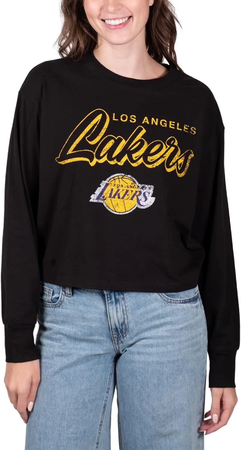 Ultra Game Women's NBA Super Soft Crop Top Pullover Sweatshirt