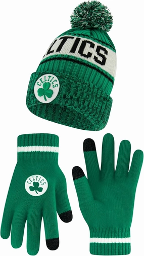 Ultra Game Adult's NBA Official Super Soft Winter Beanie Knit Hat with Extra Warm Touch Screen Gloves