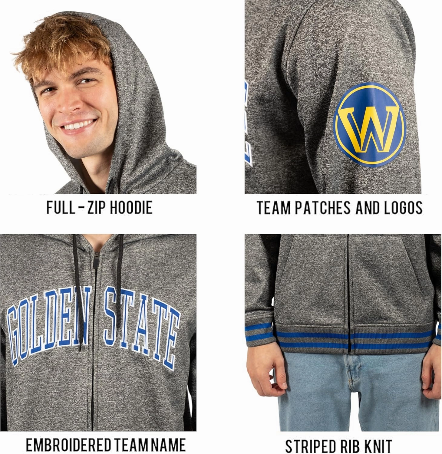 Ultra Game Men's NBA Official MVP Super Soft Full Zip Hoodie Sweatshirt