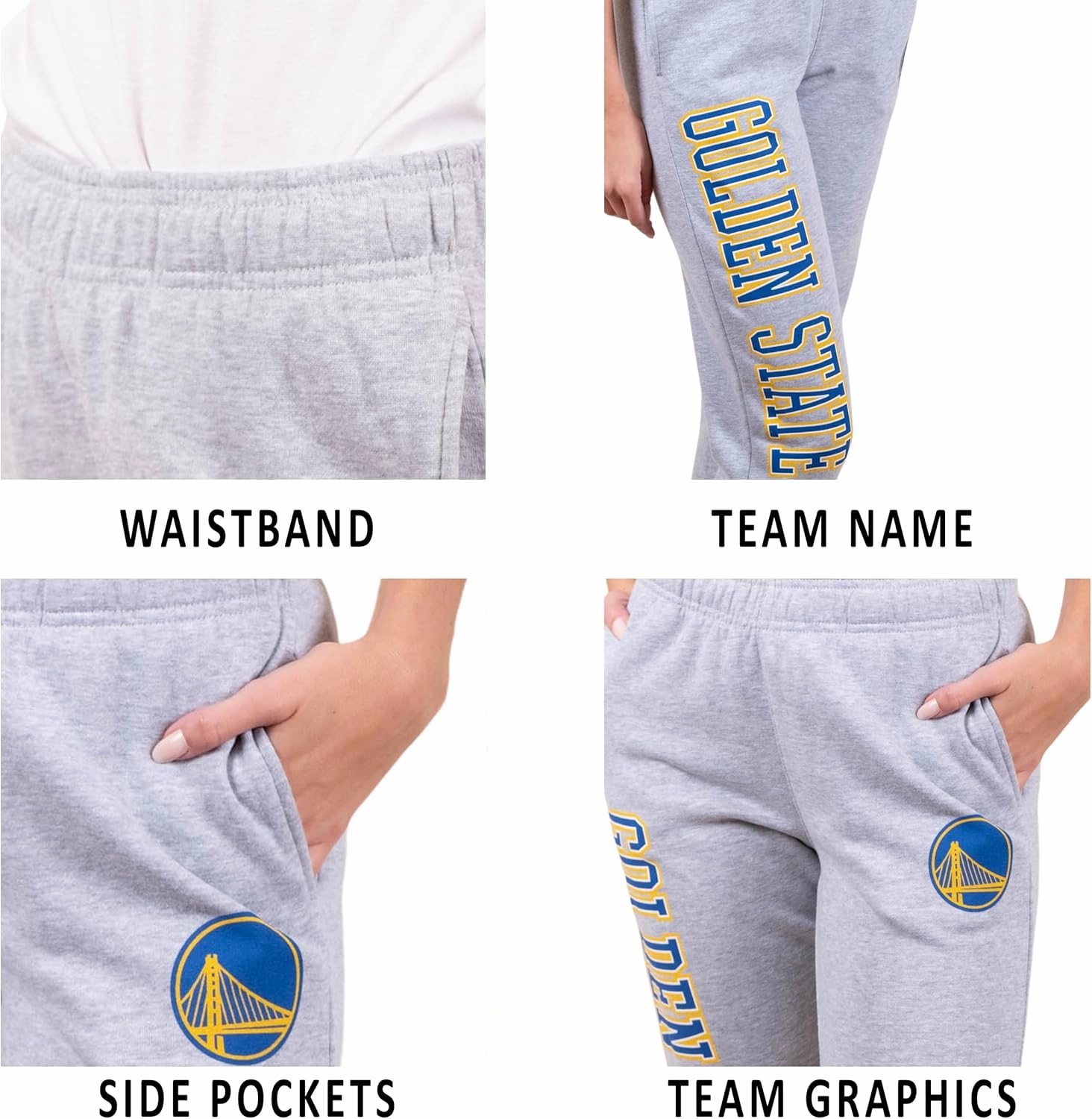 Ultra Game Women's NBA Official Super Soft Active Fleece Sweatpants Joggers