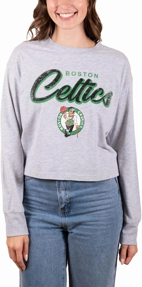 Ultra Game Women's NBA Super Soft Crop Top Pullover Sweatshirt