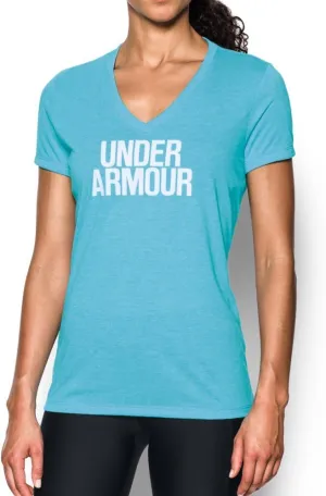 Under Armour Women's Threadborne Train Wordmark V-Neck - Twist Shirt