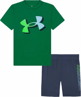 Under Armour boys Short Sleeve Tee and Short Set, Lightweight and Breathable