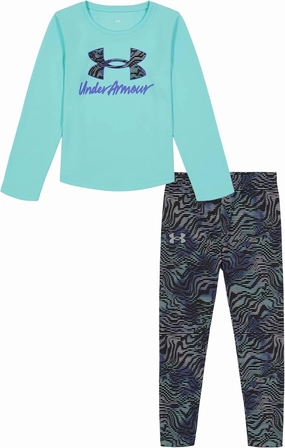 Under Armour girls Long Sleeve Shirt and Legging Set, Durable Stretch and Lightweight