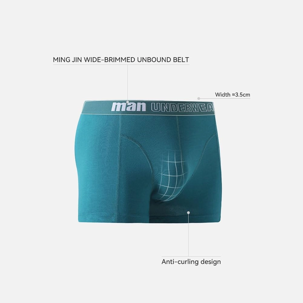 Underwear Men Breathable Soft Comfortable Elastic Waistband Boxer Briefs Short Leg Trunks for Men Multipack