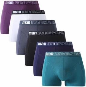 Underwear Men Breathable Soft Comfortable Elastic Waistband Boxer Briefs Short Leg Trunks for Men Multipack