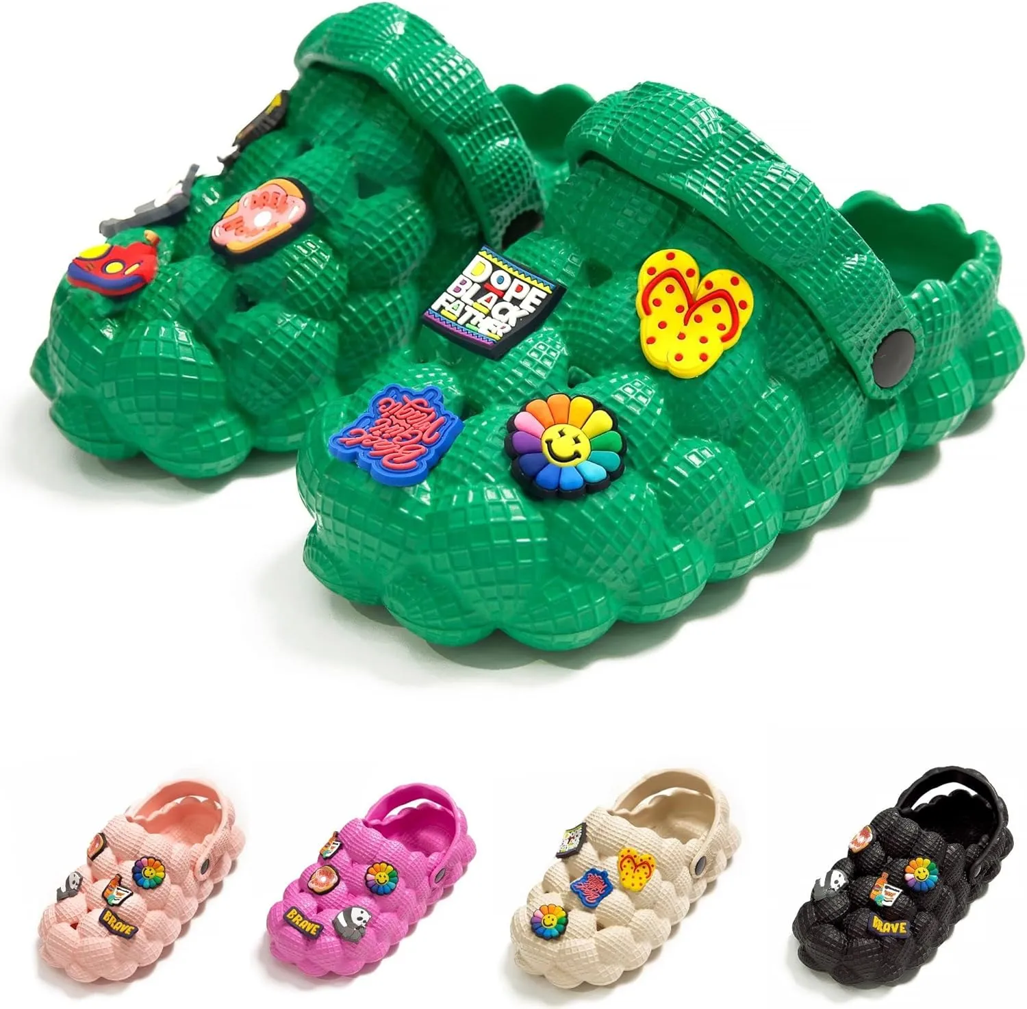 Unisex Bubble Slides Sandals for Kids Golf Ball Slides Bubble Clogs Garden Shoes Girls Boys Comfy Anti-Slip for Shower Beach Bath Indoor and Outdoor