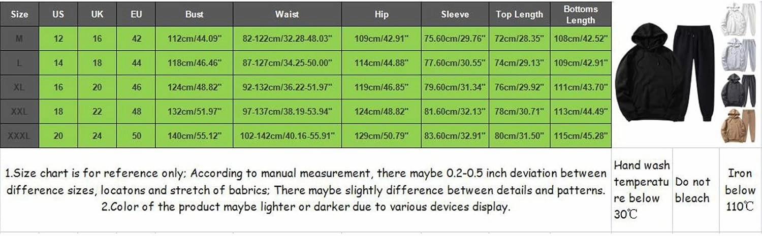 Unisex 2 PC Sweatsuit Set Men Women Oversized Long Sleeve Hoodie Pullover Sweatshirt Tracksuit Jogger Sweatpants