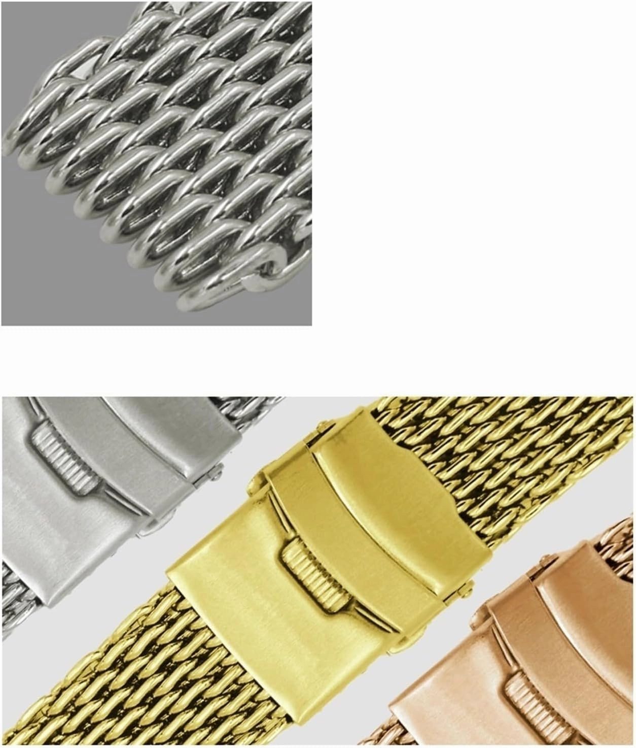 Unisex Stainless Steel Mesh Strap Quick-release Adjustable Strap