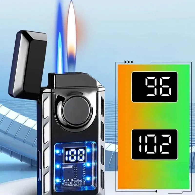 USB Double Flame Lighter - Colorful Rechargeable Voice-Controlled Lighter